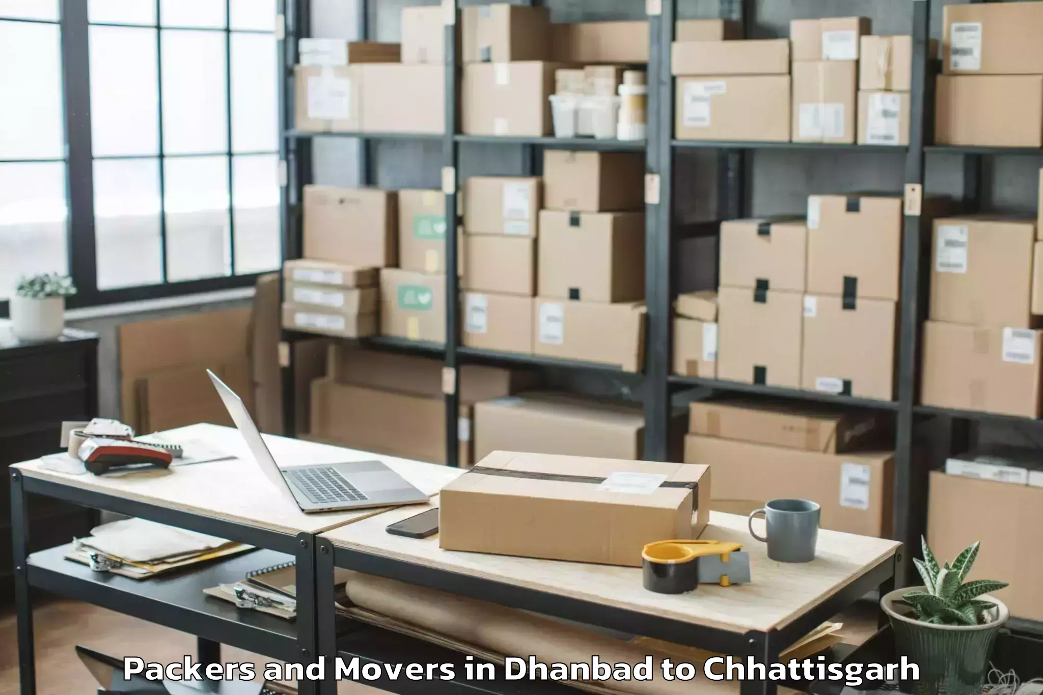 Trusted Dhanbad to Manendragarh Packers And Movers